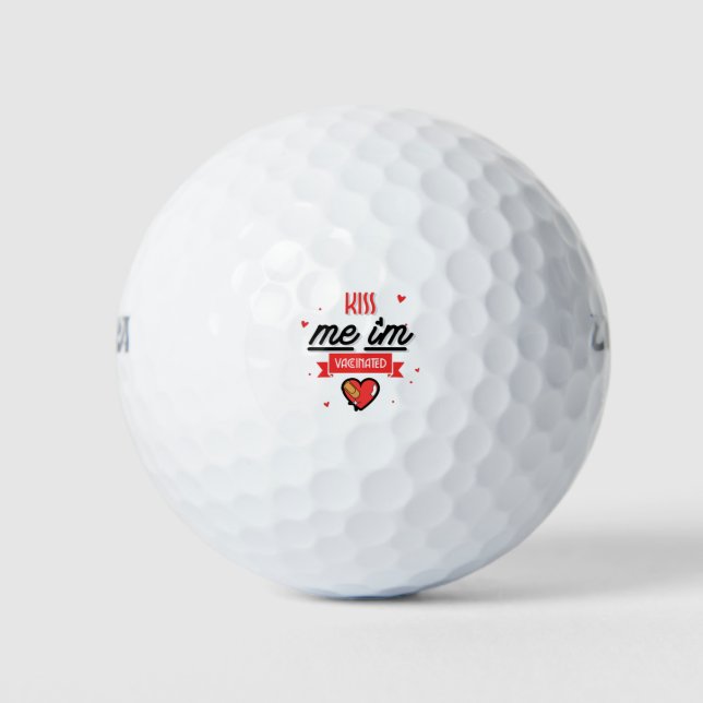 Balles De Golf Embrasse-moi Je suis vacciné (Devant)