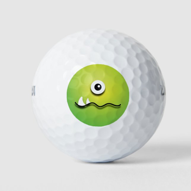 Balles De Golf Emoji drôle de l'oeil monstre (Devant)