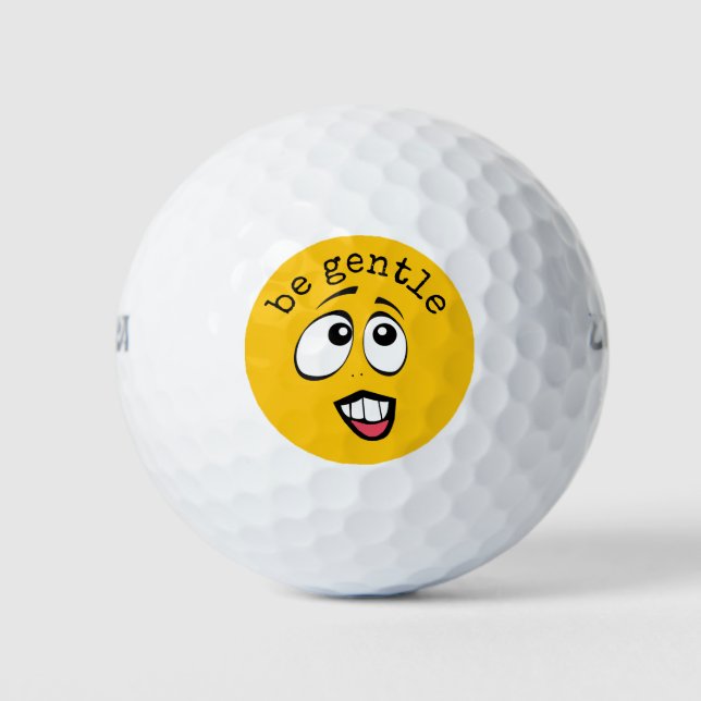 Balles De Golf Emoji Jaune Concerné (Devant)