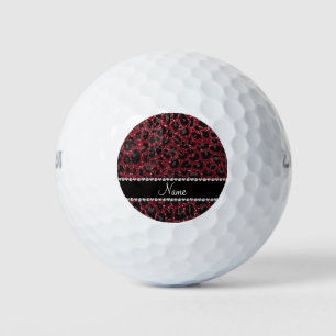 Balles De Golf Empreinte de léopard d'parties scintillant bordeau