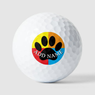 Balles De Golf Empreinte de patte de chien Couleurs vives Personn