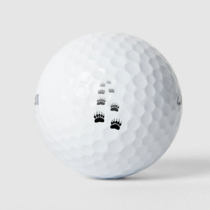 Balles De Golf Empreinte de patte d'ours noir dégradant