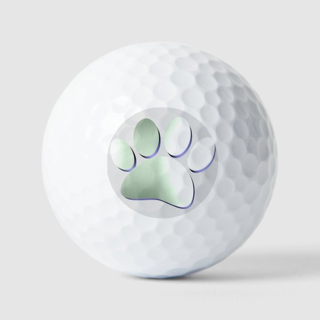 Balles De Golf Empreinte de patte en métal brossé (Recto)
