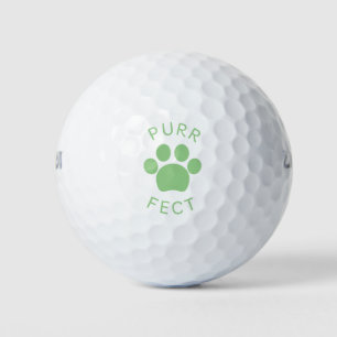Balles De Golf Empreinte de patte Pur Vert Parfait Chat