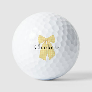 Balles De Golf En vichy personnalisées Romantique Coquette Bow