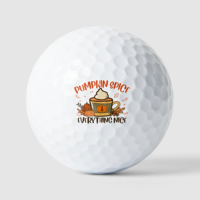 Balles De Golf Épices citrouilles Et Tout Nice Automne Halloween (Recto)