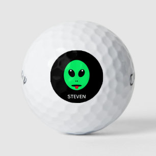 Balles De Golf Espace amusant Alien vert noir personnalisé