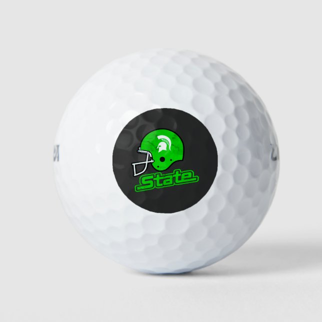 Balles De Golf État du Michigan Vert Blanc (Devant)