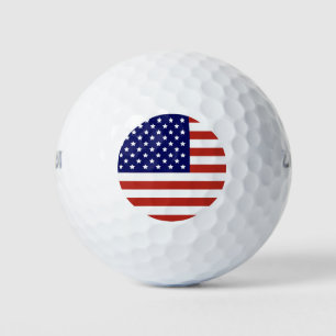 Balles De Golf États-Unis D'Amérique Drapeau Étoiles Et Frappes
