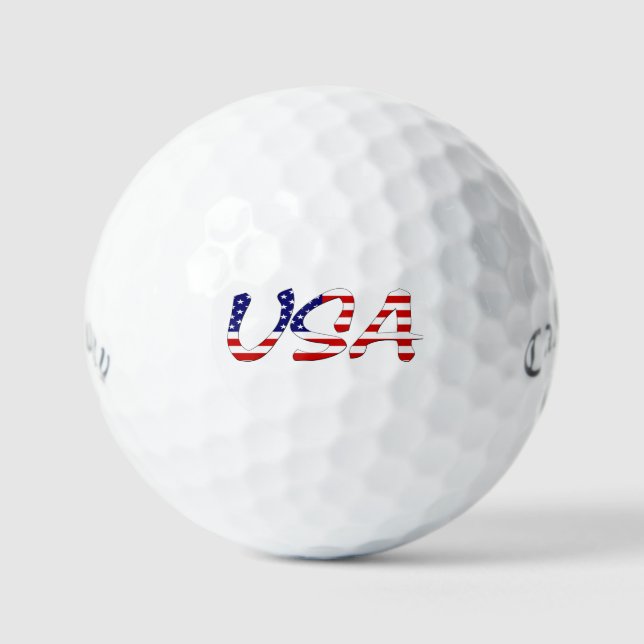 Balles De Golf États-Unis superposés au drapeau américain css gbc (Recto)