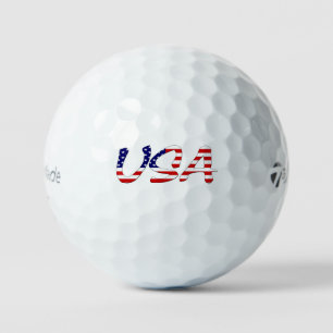 Balles De Golf États-Unis superposés sur le drapeau américain tmt