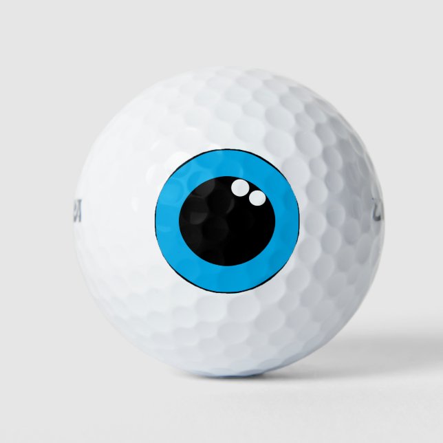 Balles De Golf Eyeball Blue Iris drôle (Devant)