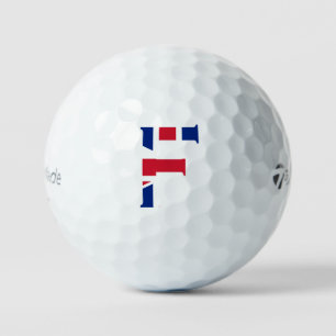 Balles De Golf F Monogramme superposé sur Union Jack Flag tmtp5 g