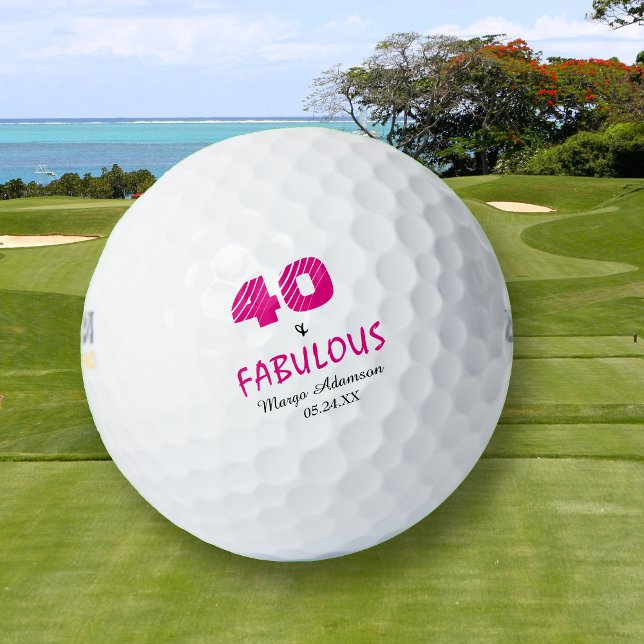 Balles De Golf Fabuleux Quarante Anniversaires Ses Personnalisés (Créateur téléchargé)