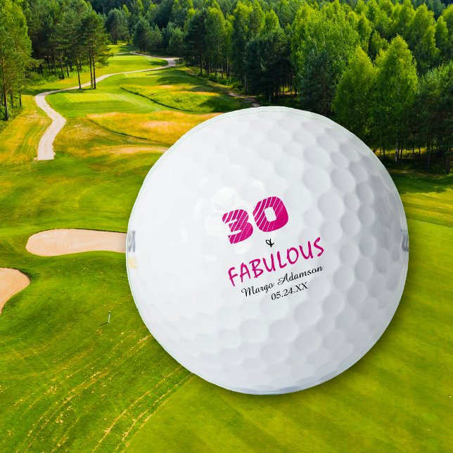 Balles De Golf Fabuleux Trente Anniversaire Ha Personnalisé (Créateur téléchargé)