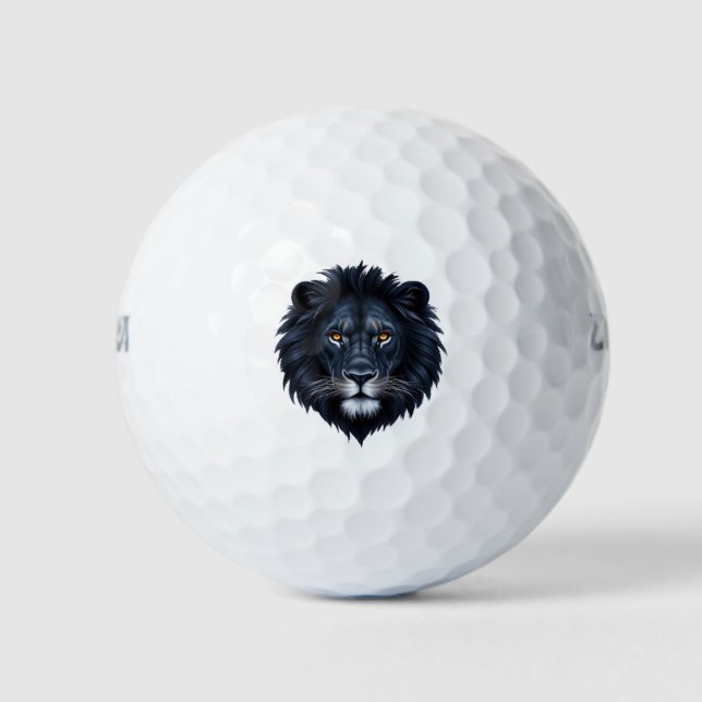 Balles De Golf Face de lion noire (Devant)