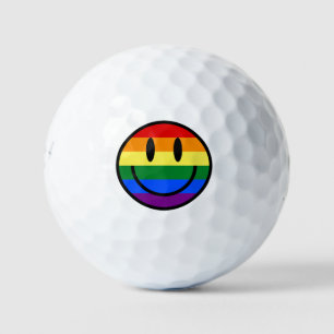 Balles De Golf Face souriante arc-en-ciel
