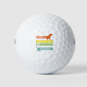 Balles De Golf Facilement Distrait Par Les Wieners Sausage Dachsh