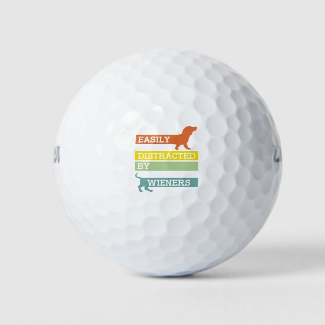 Balles De Golf Facilement Distrait Par Les Wieners Sausage Dachsh (Devant)