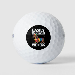 Balles De Golf Facilement Distrait Par Weiners LGBTQ Rainbow Gay