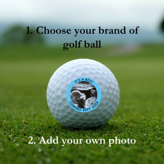 Balles De Golf Faire-part de grossesse Sonogramme de révélation d (Créateur téléchargé)