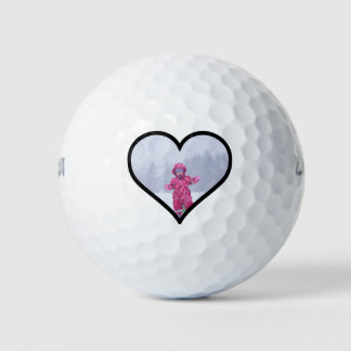 Balles De Golf Famille Personnalisée Dans Un Modèle De Coeur