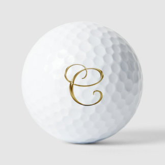 Balles De Golf Faux Monogramme Métal Doré C