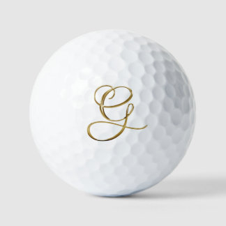 Balles De Golf Faux Or Métallisé Monogramme G
