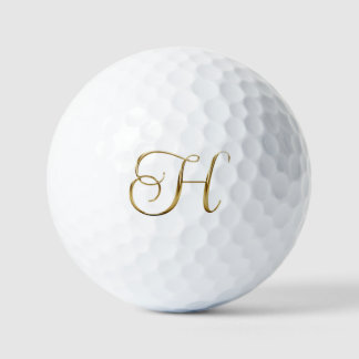 Balles De Golf Faux Or Métallisé Monogramme H