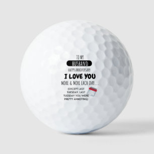 Balles De Golf Femme amusante au mari Message d'Humour à l'annive
