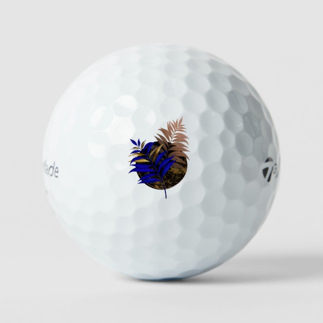 Balles De Golf Ferme bleue sur cercle noir (Recto)