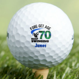 Balles De Golf Fête d'anniversaire 70 ans à carreaux bleus OUBLIE