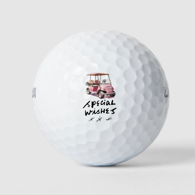 Balles De Golf Fête de golf avec panier rose pour femme golfeuse (Devant)