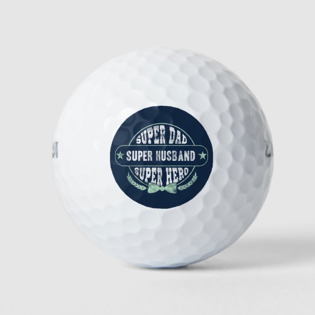 Balles De Golf Fête des pères de héros super papa mari (Devant)