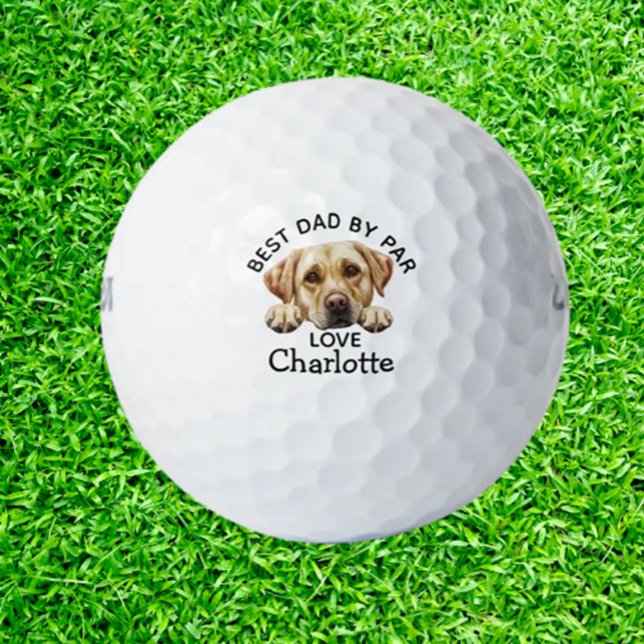 Balles De Golf Fête des pères Golden Labrador Puppy (Discover awesome golf gift ideas, from unique dog golf ball! Perfect for your golf-loving friends)