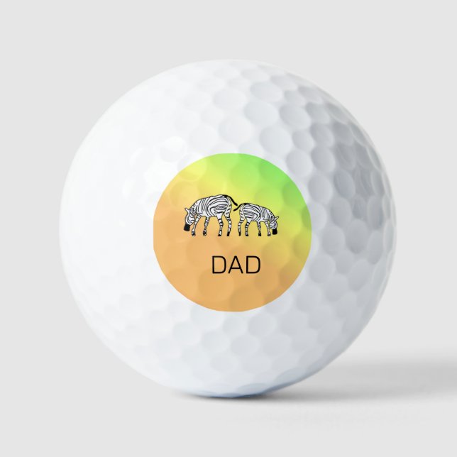 Balles De Golf Fête des pères, joyeux Zebras du Kenya (Recto)