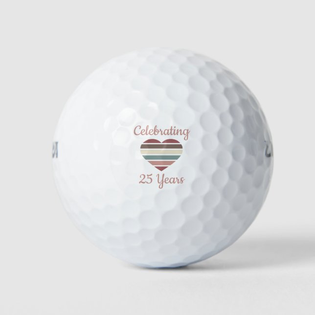 Balles De Golf Fête du 25e anniversaire du Mariage (Devant)