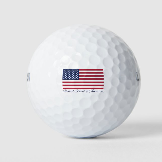 Balles De Golf Fête du drapeau américain 4 juillet (Devant)