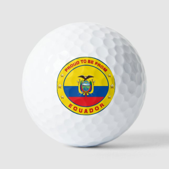 Balles De Golf Fier D'Être De L'Equateur (Recto)