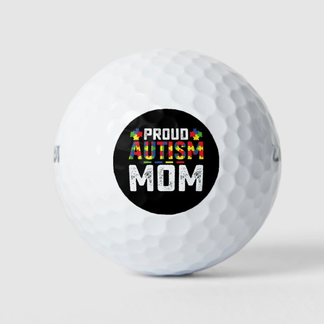 Balles De Golf Fière Autisme Mère Sensibilisation Famille Autiste (Devant)