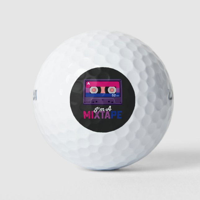 Balles De Golf Fierté LGBT Je suis une casette Mixtape (Devant)