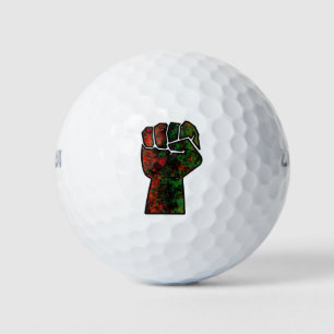 Balles De Golf fierté noire drapeau rouge vert poing panafricain