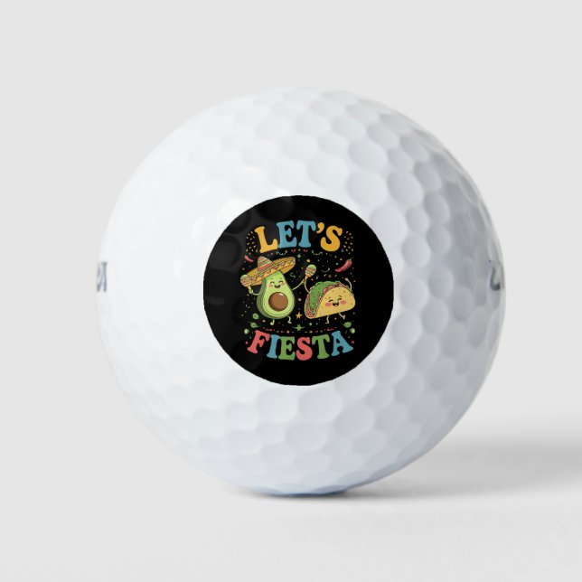 Balles De Golf Fiesta Avocado Et Tacos Cinco De Mayo (Devant)
