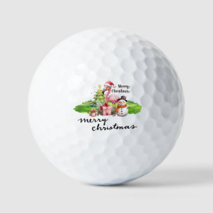 Balles De Golf Flamant rose avec Santa Hat