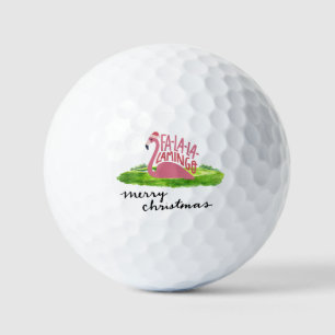Balles De Golf Flamant rose avec Santa Hat