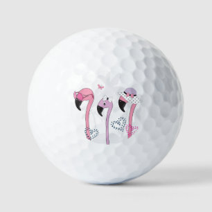 Balles De Golf Flamant rose d'été : Illustration Vintage de plage