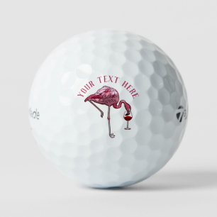 Balles De Golf Flamant rose personnalisé Boisson de vin nouveauté