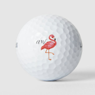 Balles De Golf Flamant rose rose pâle Monogramme