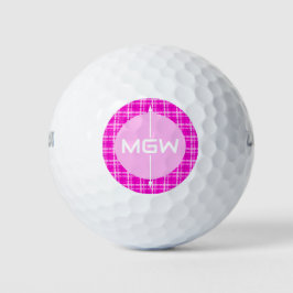 Balles De Golf Flèche rose Plaid Personnalisé Monogrammes Boules