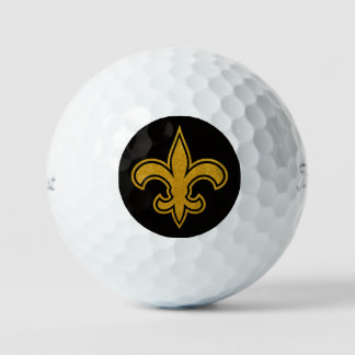 Balles De Golf Fleur De Lis Française Or et Noir